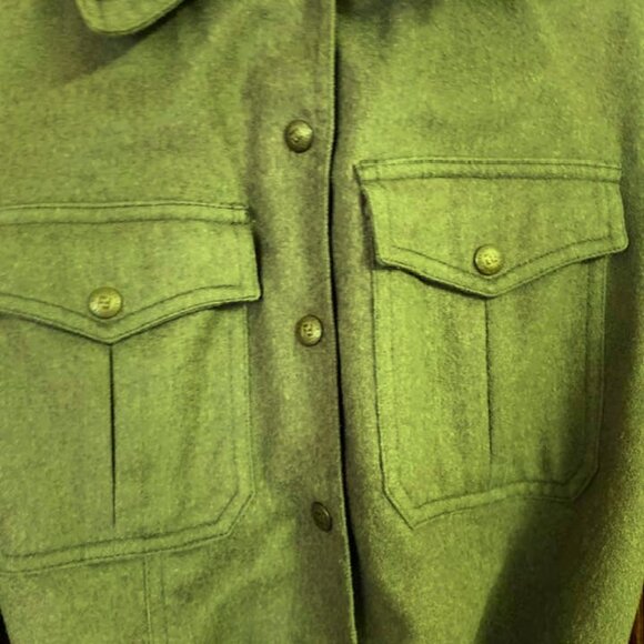 Auth. Fendi Roma Short Coat/ Dress Olive Green Color Size Small Belted - Picture 3 of 13